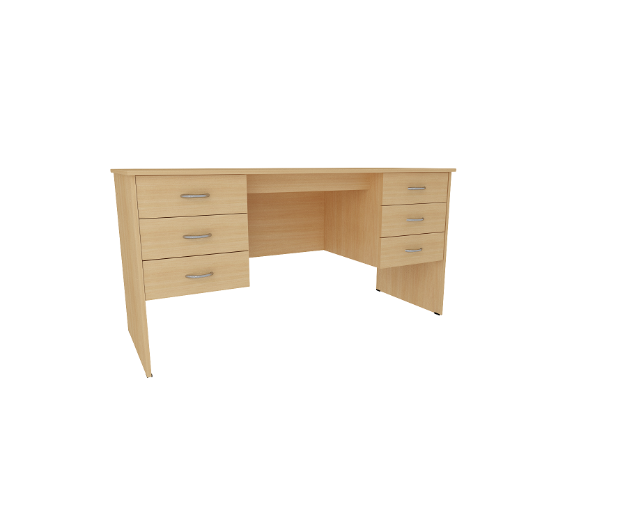 Стол двухтумбовый 3 ящика СО 16 фото 0