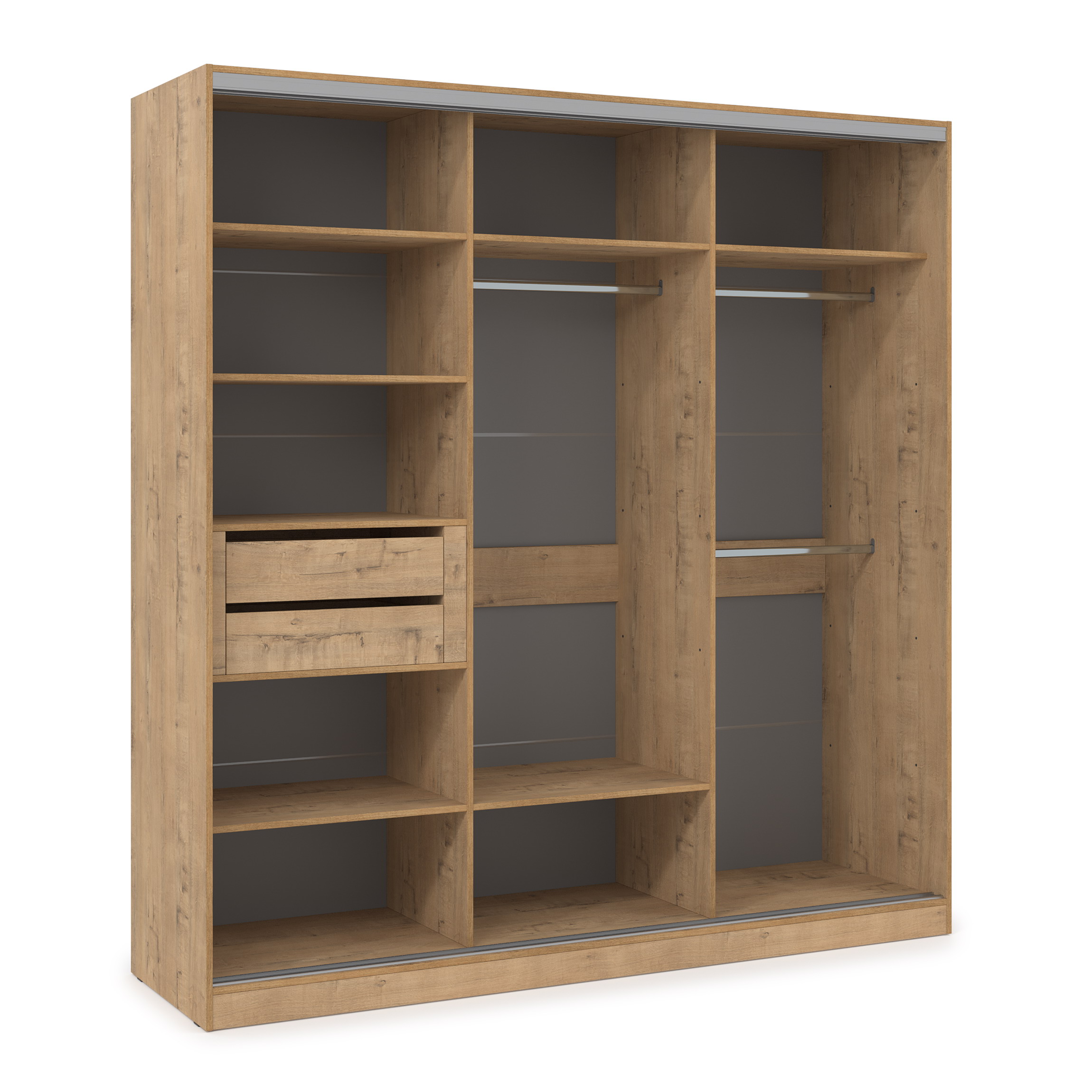 Шкаф-купе 3-дверный со штангой и полками (база 6) фото 2