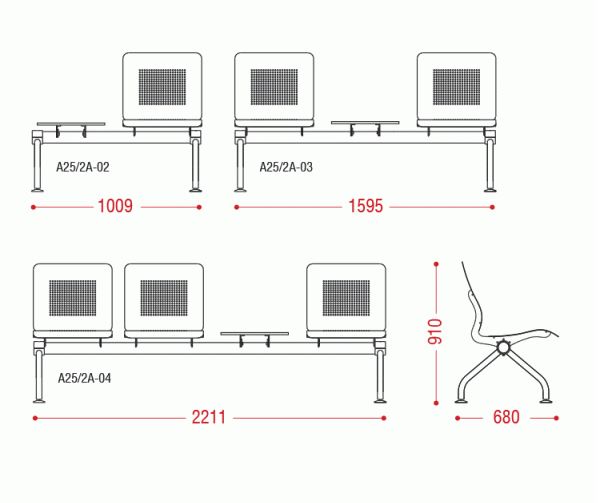 Трехместная секция Lucky со столиком фото 2