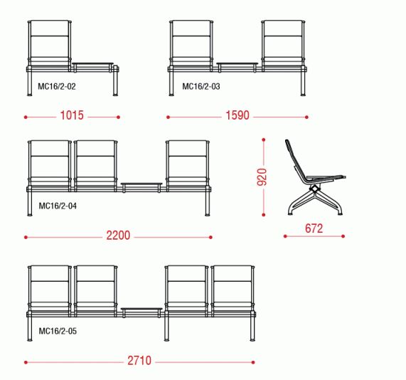 Пятиместная секция Aero БП со столиком фото 2