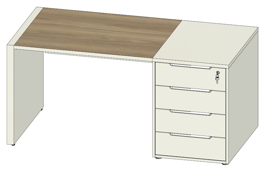 Стол с тумбой приставной CLIFFORD фото 0