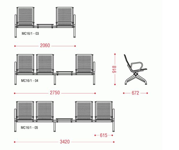 Четырехместная секция Aero plus 2П со столиком без МЭ фото 2