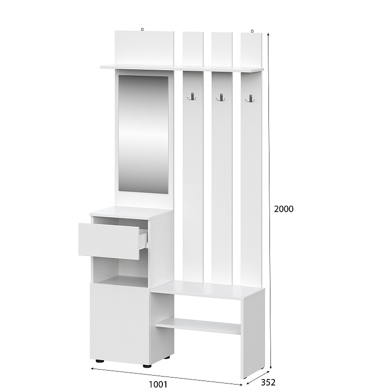 Вешалка с зеркалом Токио фото 1