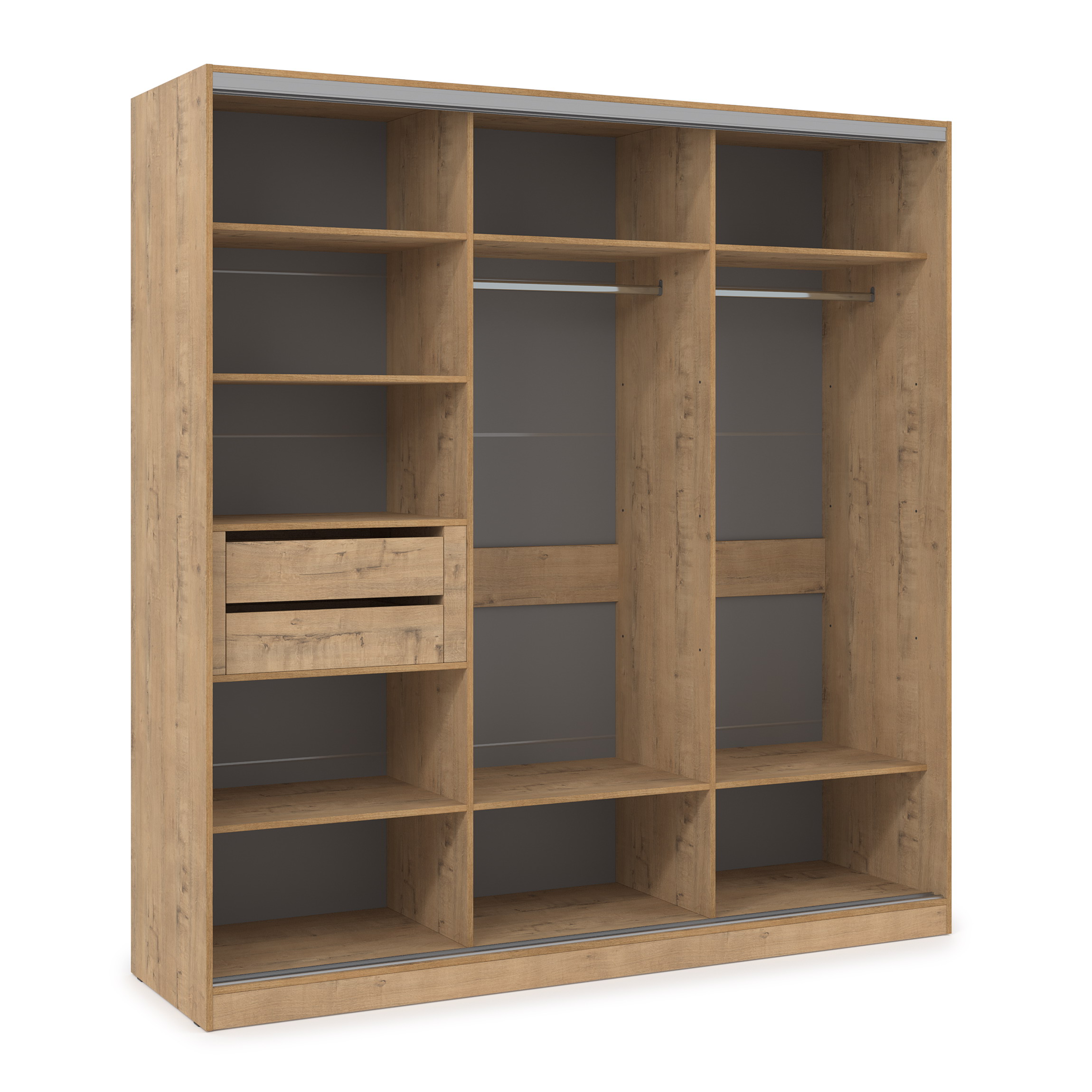 Шкаф-купе 3-дверный со штангой и полками (база 4) фото 2