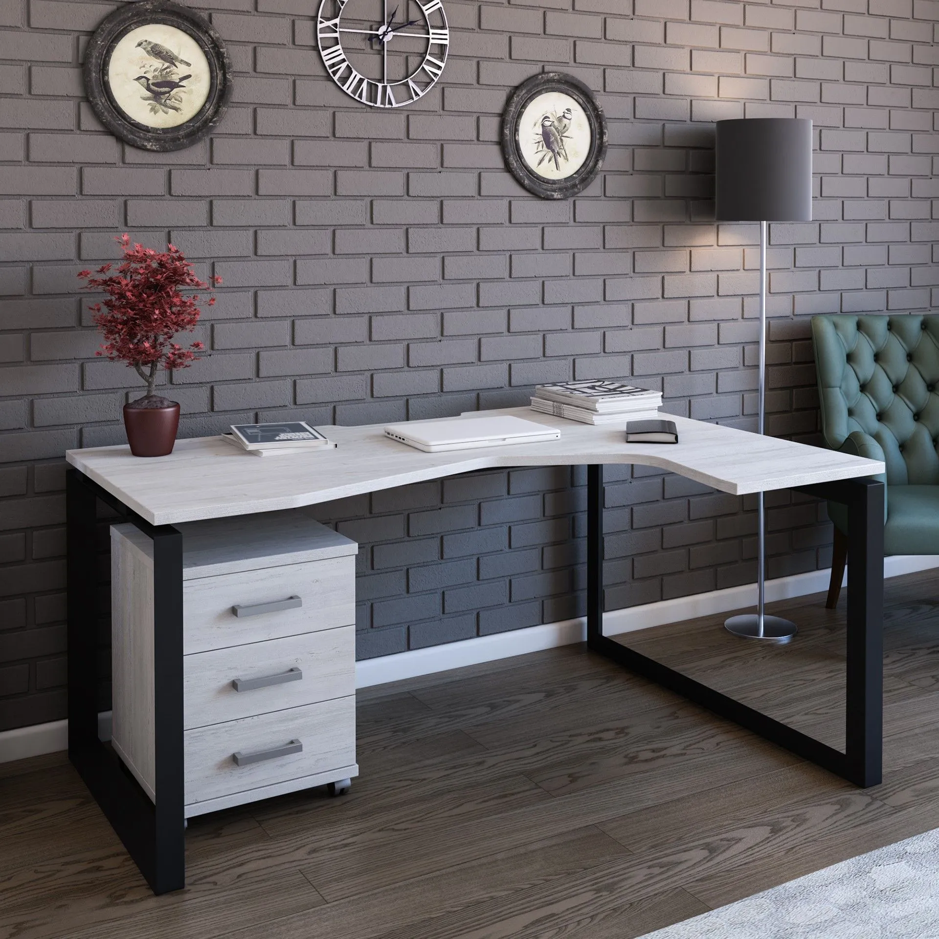 Стол эргономичный на П-м/каркасе Аргентум фото 3