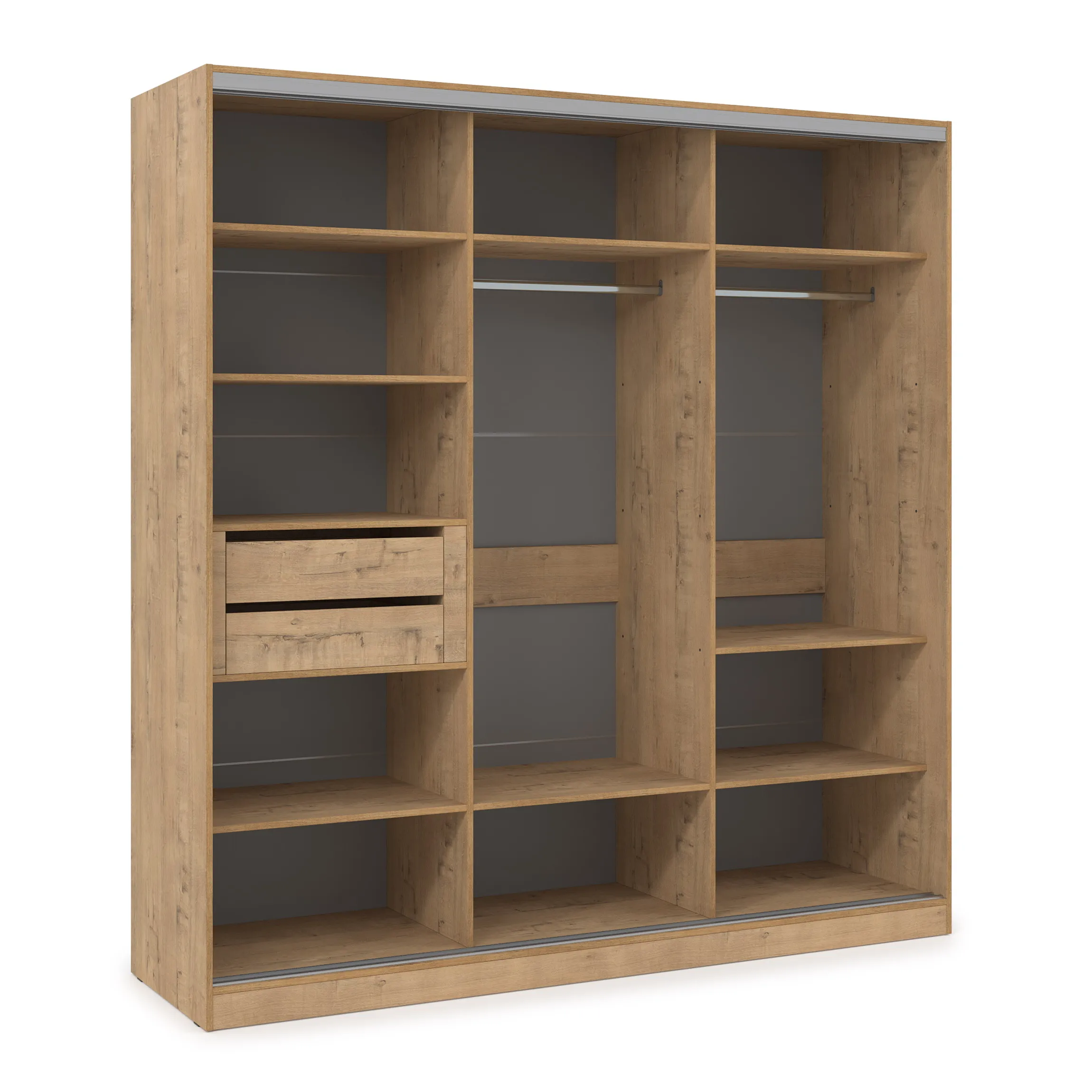 Шкаф-купе 3-дверный со штангой и полками (база 5) фото 2