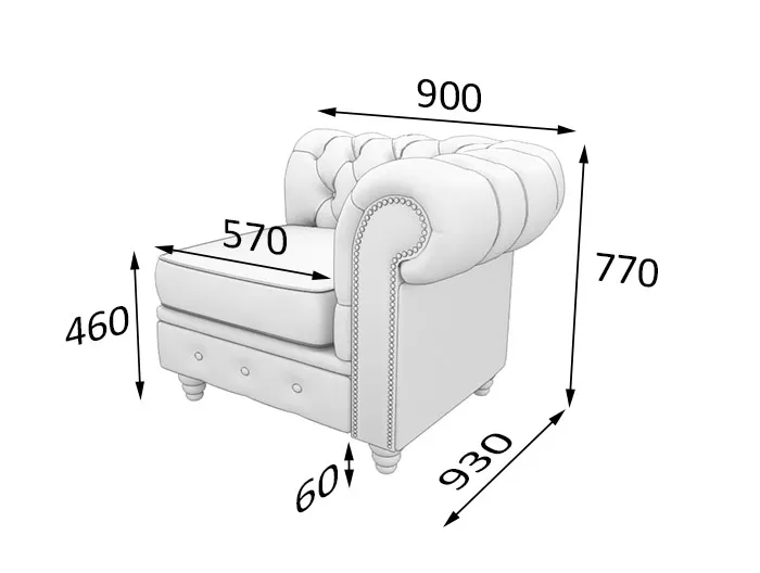 Секция 1-местная  с левым подлокотником  ЧЕСТЕР-ЛЮКС ChL1L фото 0