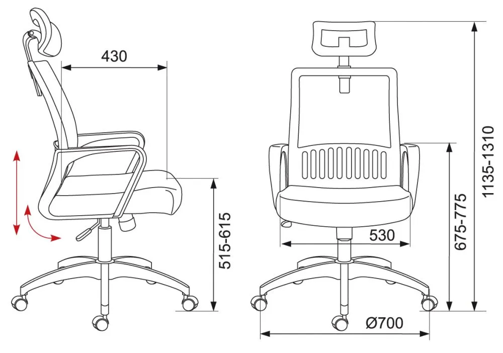 Кресло для оператора Бюрократ MC-201-H фото 9