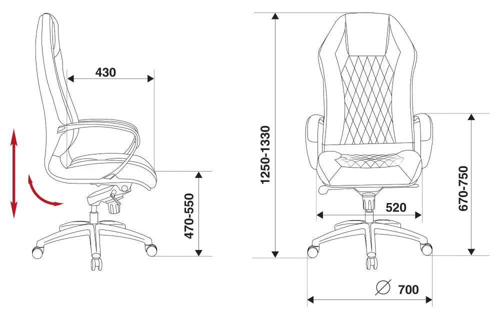 Кресло для руководителя Бюрократ AURA фото 4