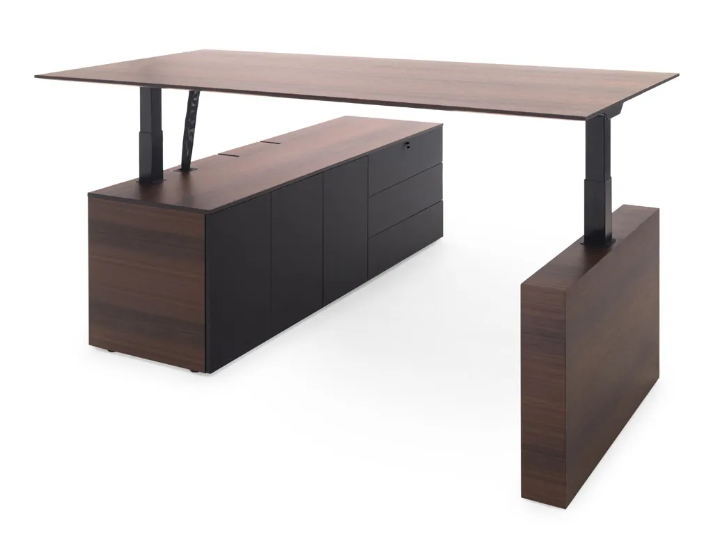 Стол письменный с регулировкой высоты и опорной тумбой TESLA фото 2